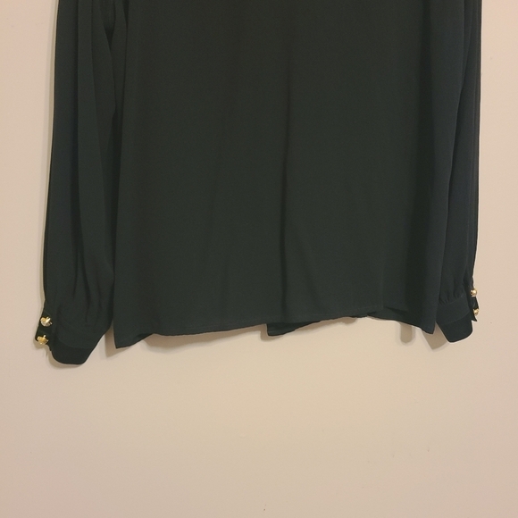 Escada | Women's Black Button Down Silk Shirt (Italian Size 42; US Medium) - Picture 13 of 16